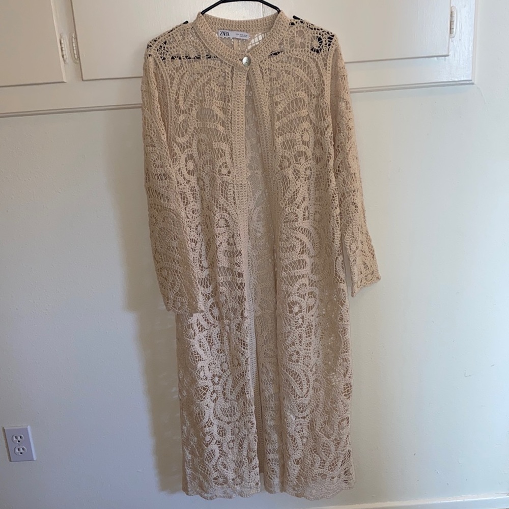Long knit cardigan